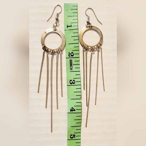 Bojo Style Silver Tone Dangle Earrings - Picture 3 of 4